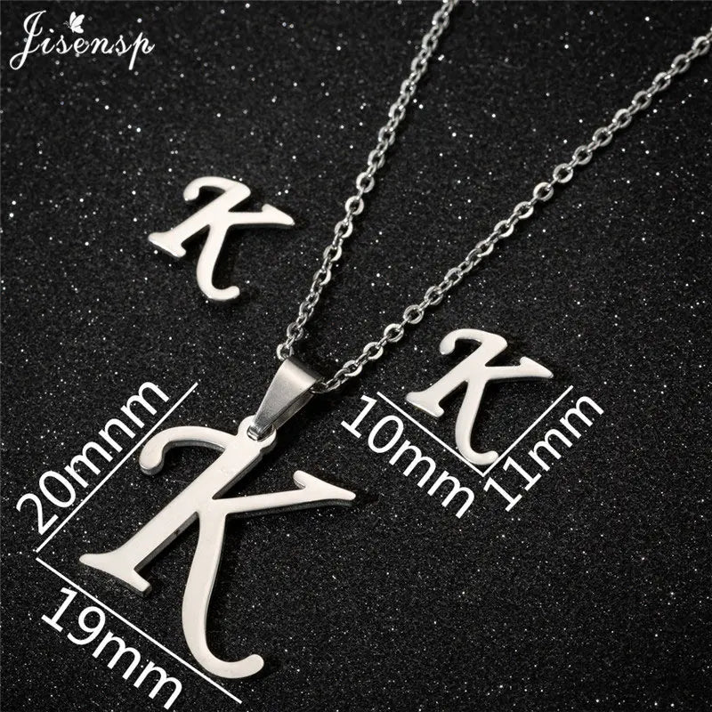 Personalize A-Z Letter Alphabet Pendant Necklace Long Chain Initial Necklaces Charms