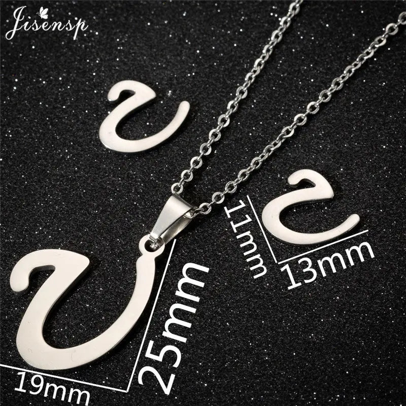 Personalize A-Z Letter Alphabet Pendant Necklace Long Chain Initial Necklaces Charms