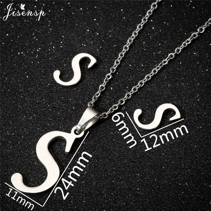 Personalize A-Z Letter Alphabet Pendant Necklace Long Chain Initial Necklaces Charms