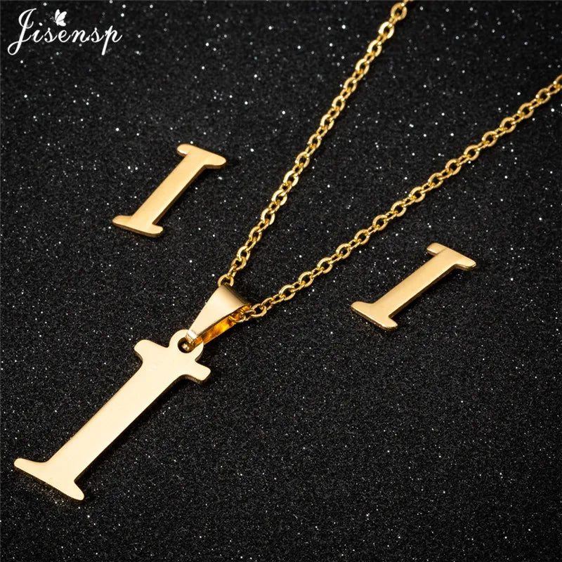 Personalize A-Z Letter Alphabet Pendant Necklace Long Chain Initial Necklaces Charms