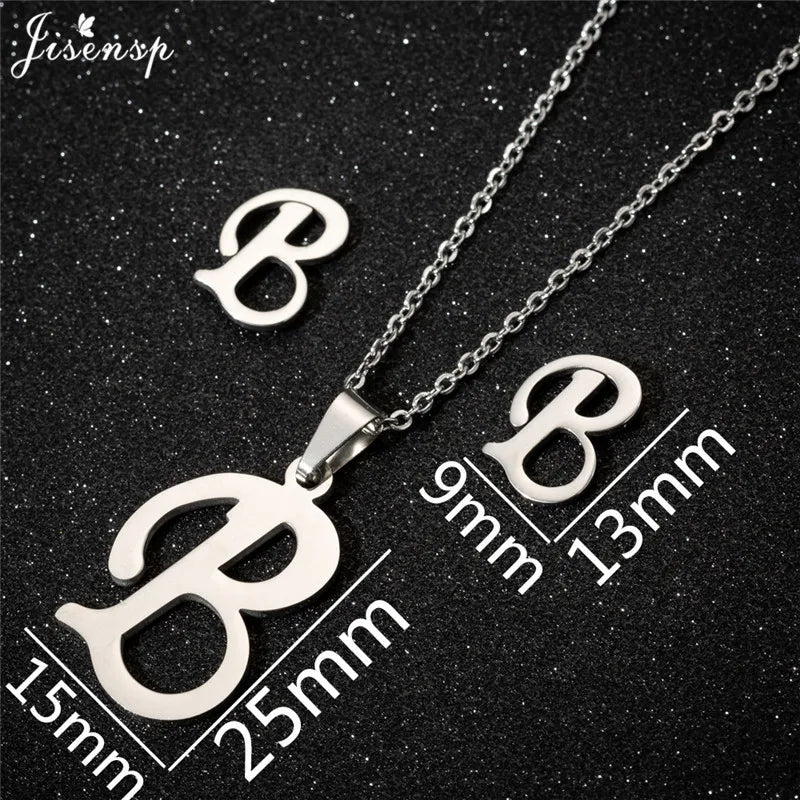 Personalize A-Z Letter Alphabet Pendant Necklace Long Chain Initial Necklaces Charms