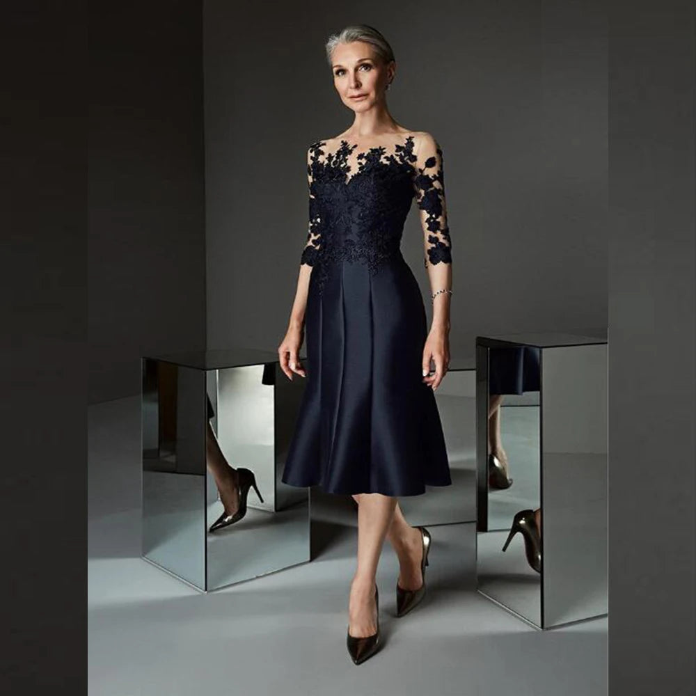 Customized Latest Prussian Blue Mother of the Bride Dress