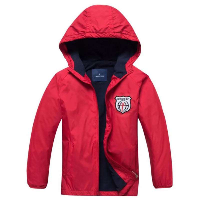 Spring Autumn Polar Fleece Children Outerwear Warm Sporty Kids Clothes Waterproof Windproof Boys Jackets For 4-12T 2 Colors