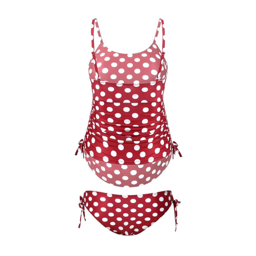 Maternity One Piece Swimsuit Pregnant Women Summer Plus Size Polka Dots Swimwear Beachwear Pregnancy Bathing Suit