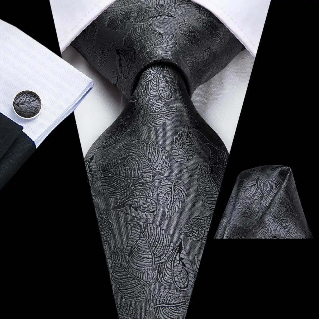 8.5cm Black Solid Striped Paisley 100% Silk Men's Business Tie Neck Tie for Men Fashion Luxury Wedding Necktie Gravatas