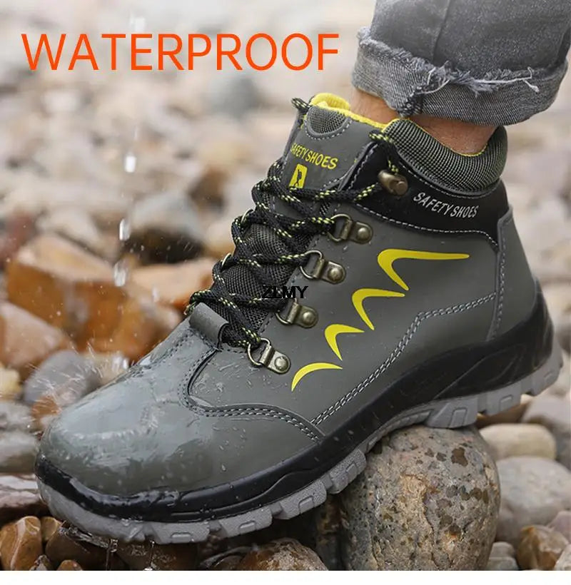 Steel Toe Shoes High Top Work Boots Indestructible Safety Shoes Man Puncture-Proof Work Sneaker Winter Safety Boots