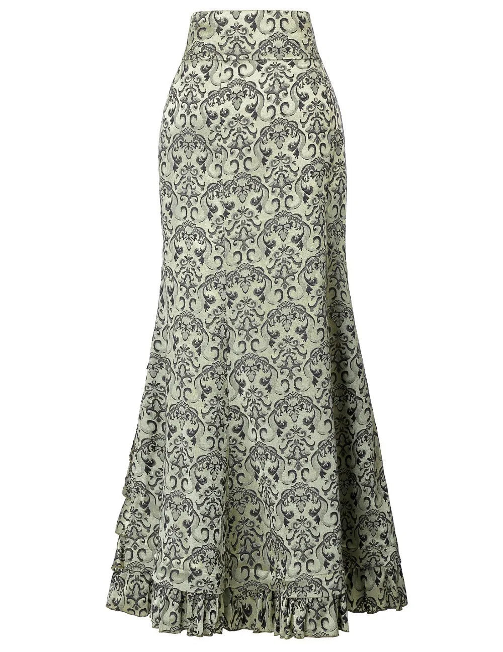Vintage Gothic Long Skirts Women Punk Fish Tail Skirt New High Waisted Temperament Goth