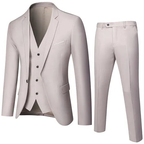 Slim Men's Suit 3 Pieces Set (Jacket + Pants + Vest)