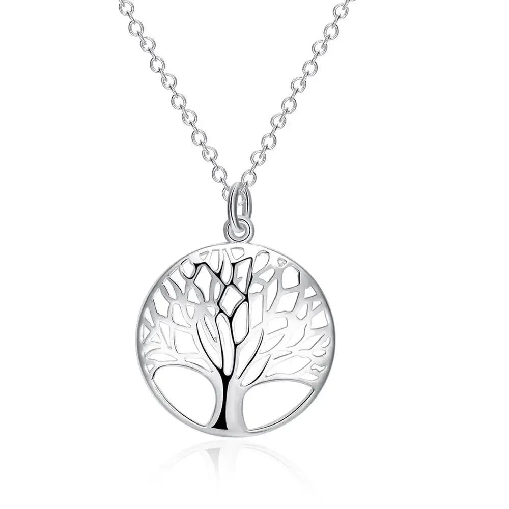 Fashion silver color jewelry elegant charms retro exquisite heart pendant necklace women