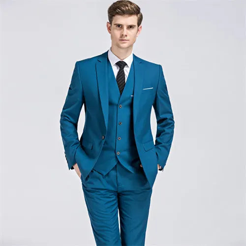 Slim Men's Suit 3 Pieces Set (Jacket + Pants + Vest)