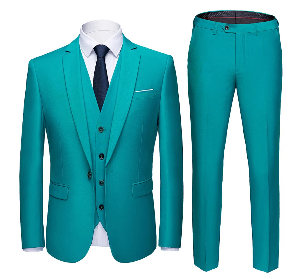 Slim Men's Suit 3 Pieces Set (Jacket + Pants + Vest)