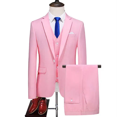 Slim Men's Suit 3 Pieces Set (Jacket + Pants + Vest)