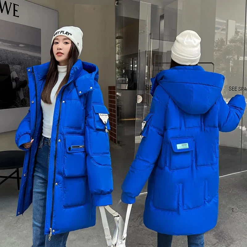 Women's Jacket Winter Parka Down Cotton Jackets Casual Long Coat Loose Thick Warm Hooded Parkas Waterproof Outwear
