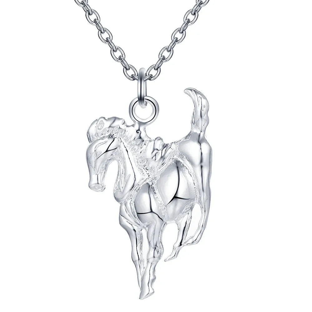 Fashion silver color jewelry elegant charms retro exquisite heart pendant necklace women