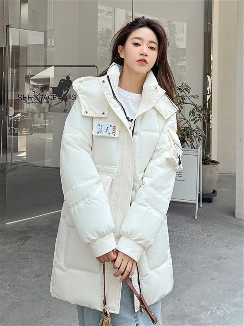 Women's Jacket Winter Parka Down Cotton Jackets Casual Long Coat Loose Thick Warm Hooded Parkas Waterproof Outwear