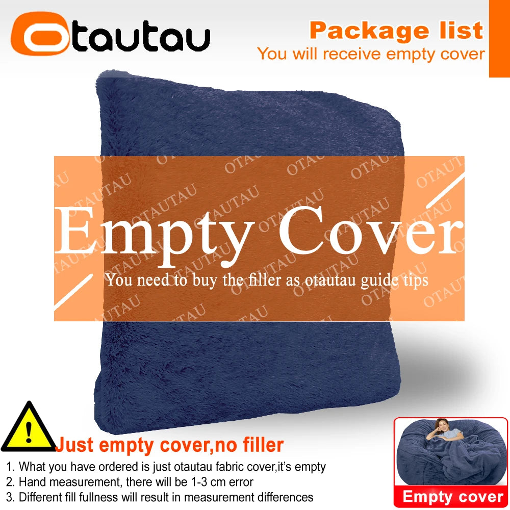 4/5ft Giant Bean Bag Cover Fluffy Sofa Bed Sac Beanbag Couch Relax Recliner Chair