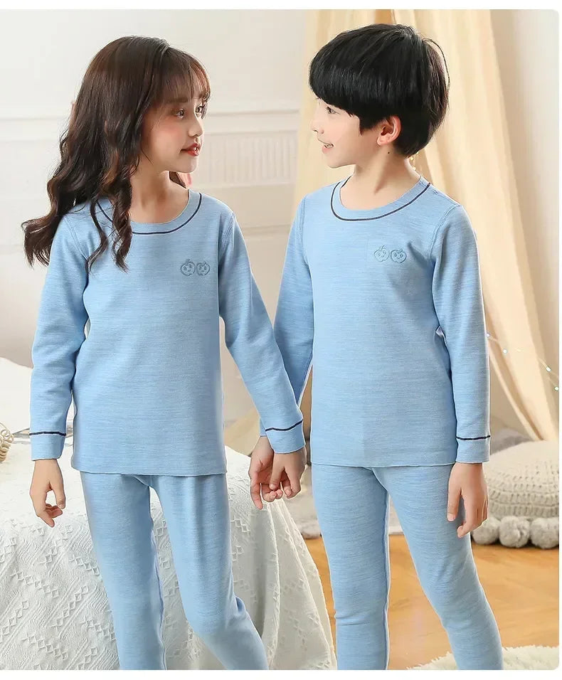 Winter Warm Pyjamas Sets for Kids Thermal Pajamas Toddler Sleepwear for Children from 2 to 13 Years Old
