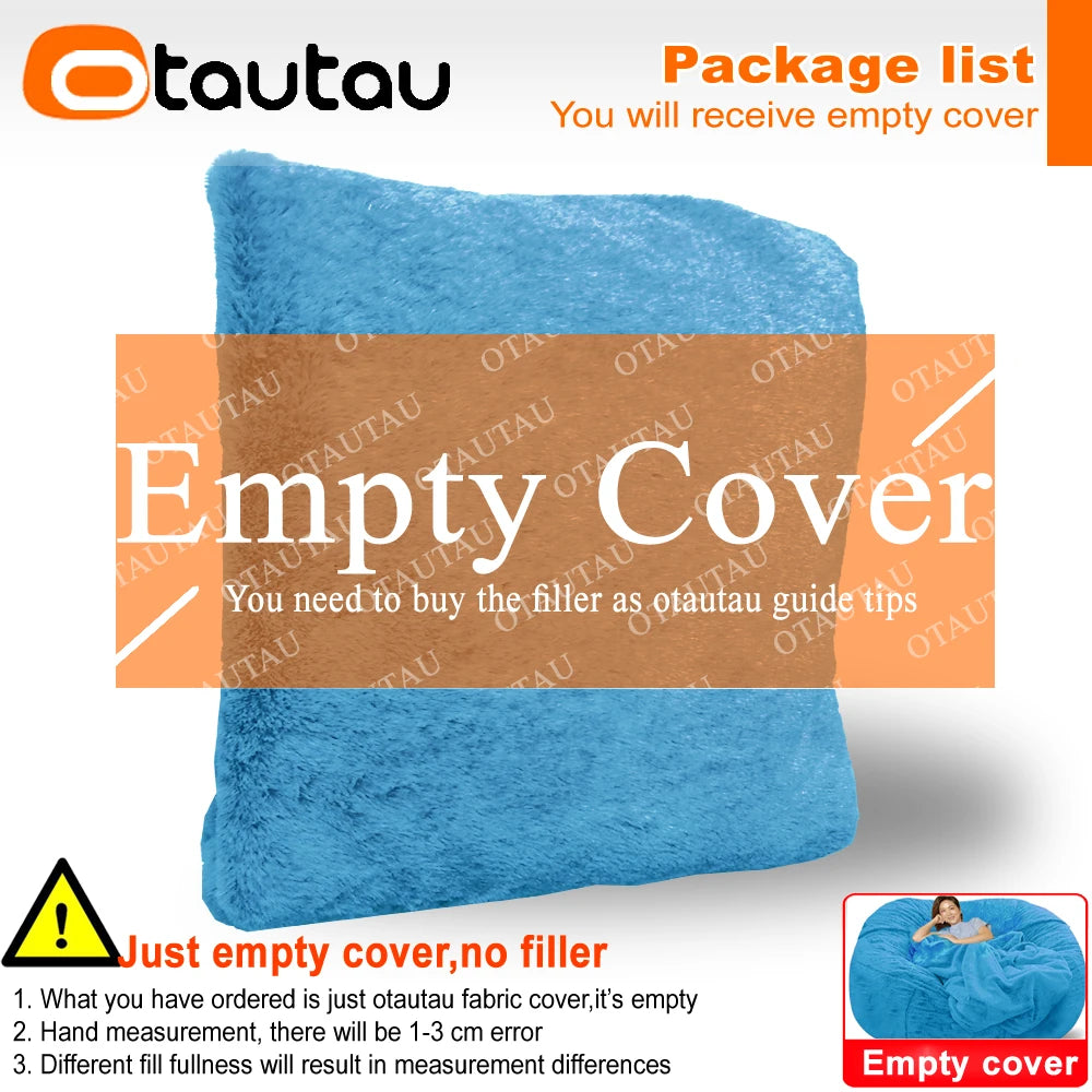 4/5ft Giant Bean Bag Cover Fluffy Sofa Bed Sac Beanbag Couch Relax Recliner Chair