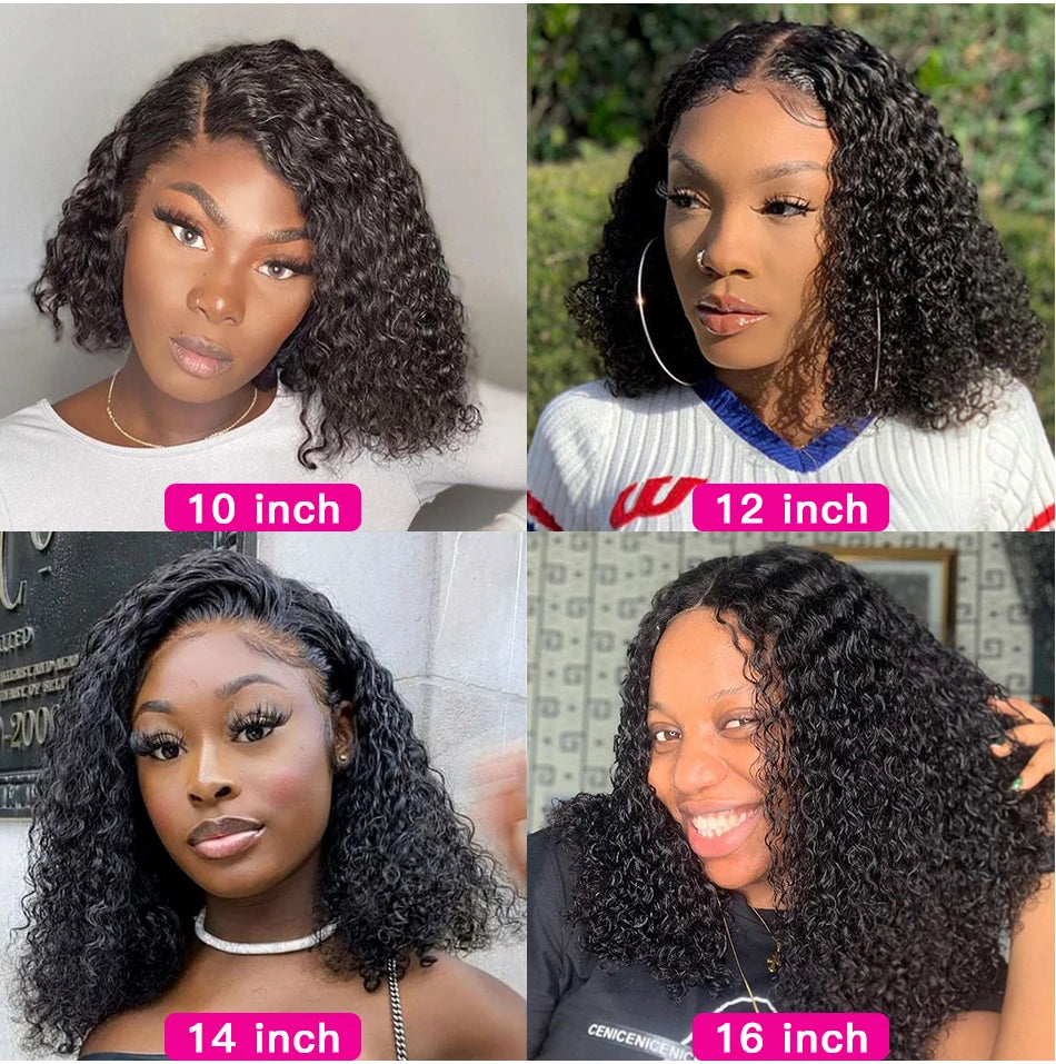 1B/27 Ombre Color Short Curly 13X6 Lace Front Human Hair Wigs With Baby Hair Pre Plucked Remy Brazilian Bob Wigs Bleached Knots