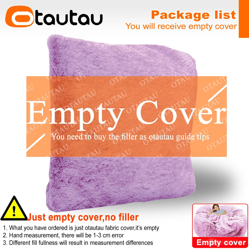 4/5ft Giant Bean Bag Cover Fluffy Sofa Bed Sac Beanbag Couch Relax Recliner Chair