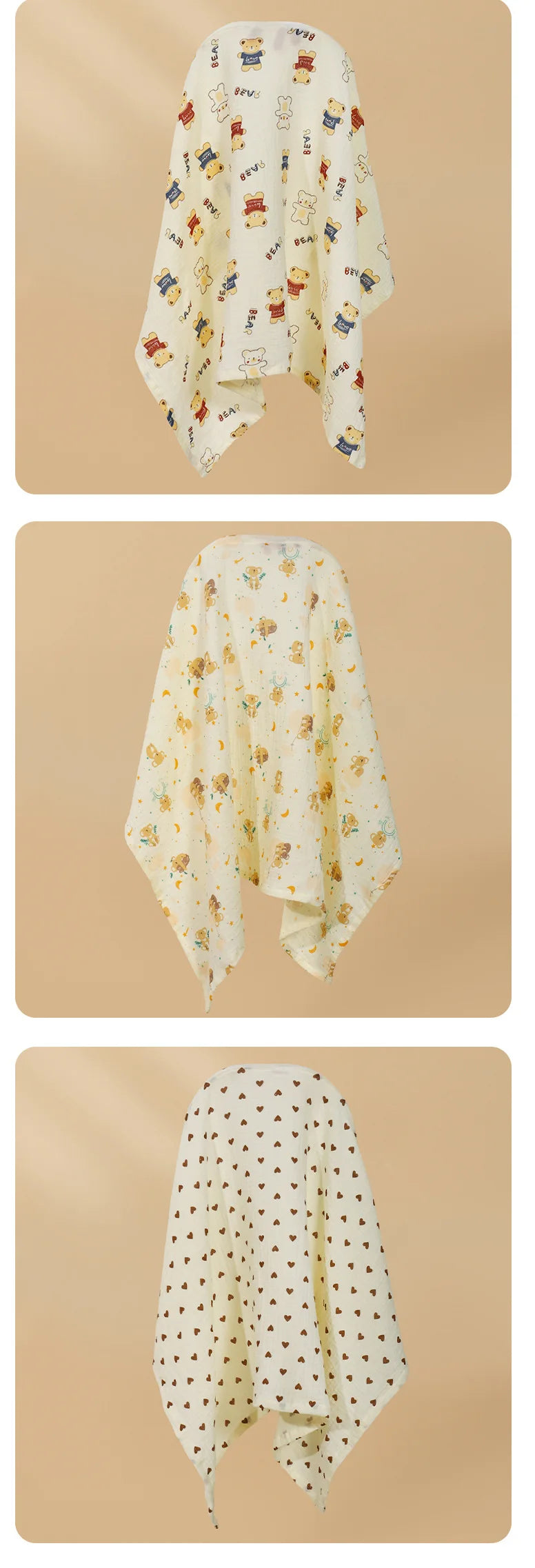 Double Layer Cotton Nursing Cover Breastfeeding Baby Blanket Outdoor Muslin Gauze Towel Multifunctional Shawl Stroller Blanket