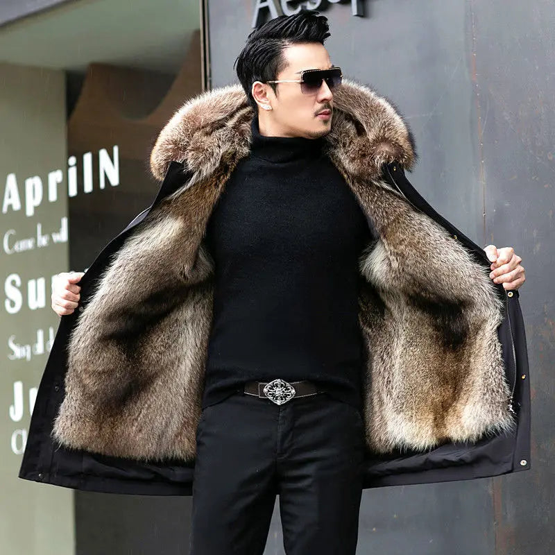 Fleece Mid-length Fur Coat