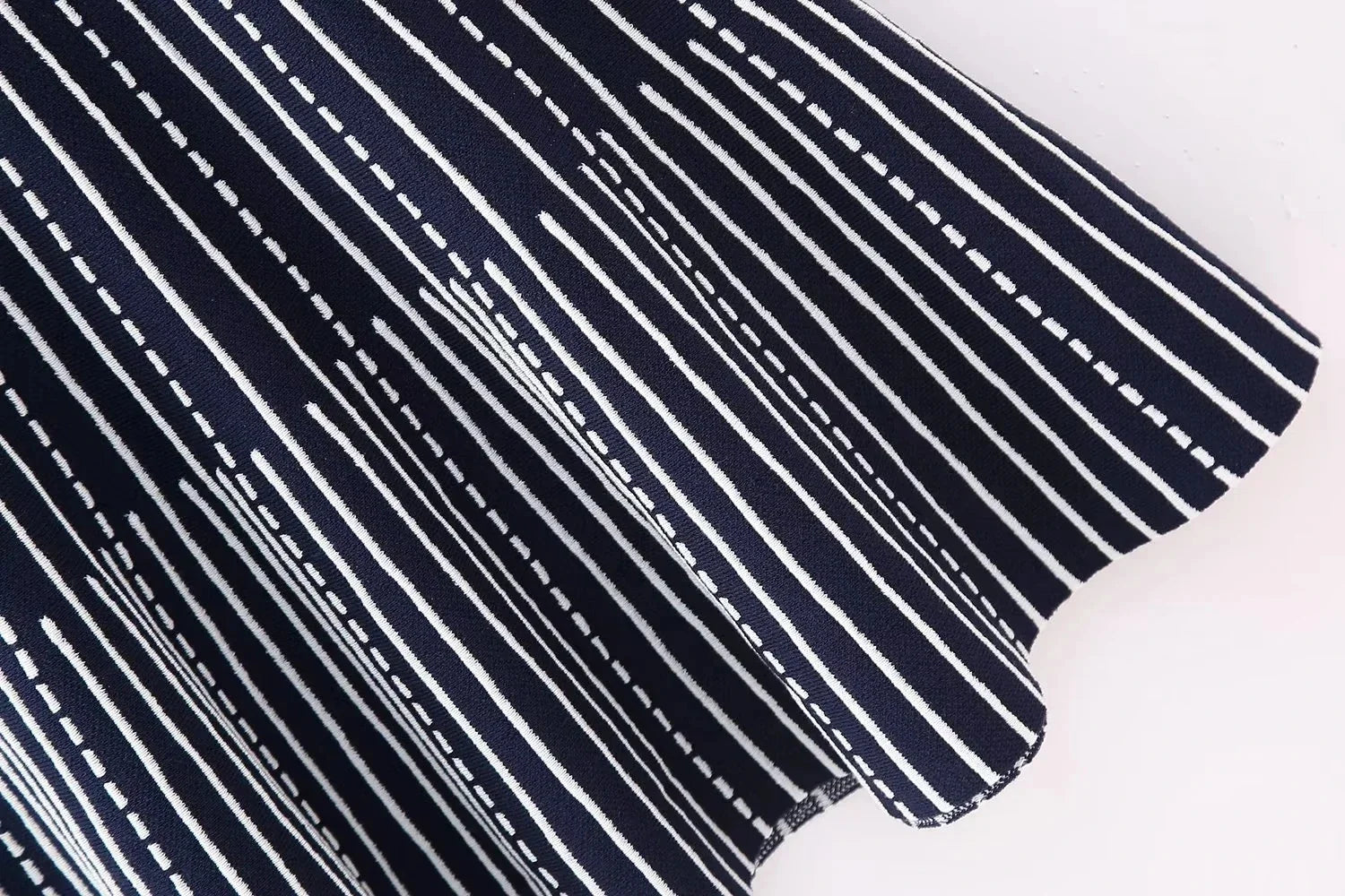 Woman Striped Knitted Mini Dress