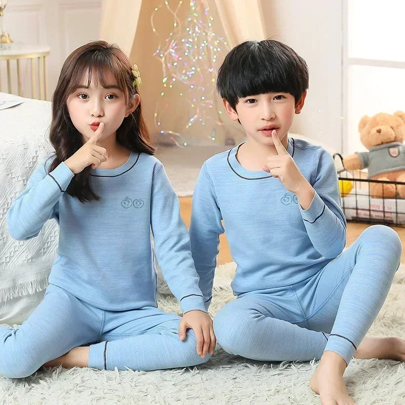Winter Warm Pyjamas Sets for Kids Thermal Pajamas Toddler Sleepwear for Children from 2 to 13 Years Old