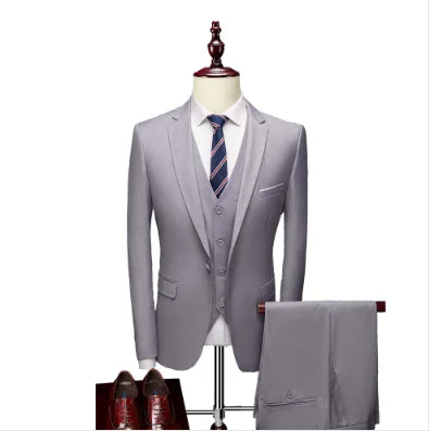 Slim Men's Suit 3 Pieces Set (Jacket + Pants + Vest)