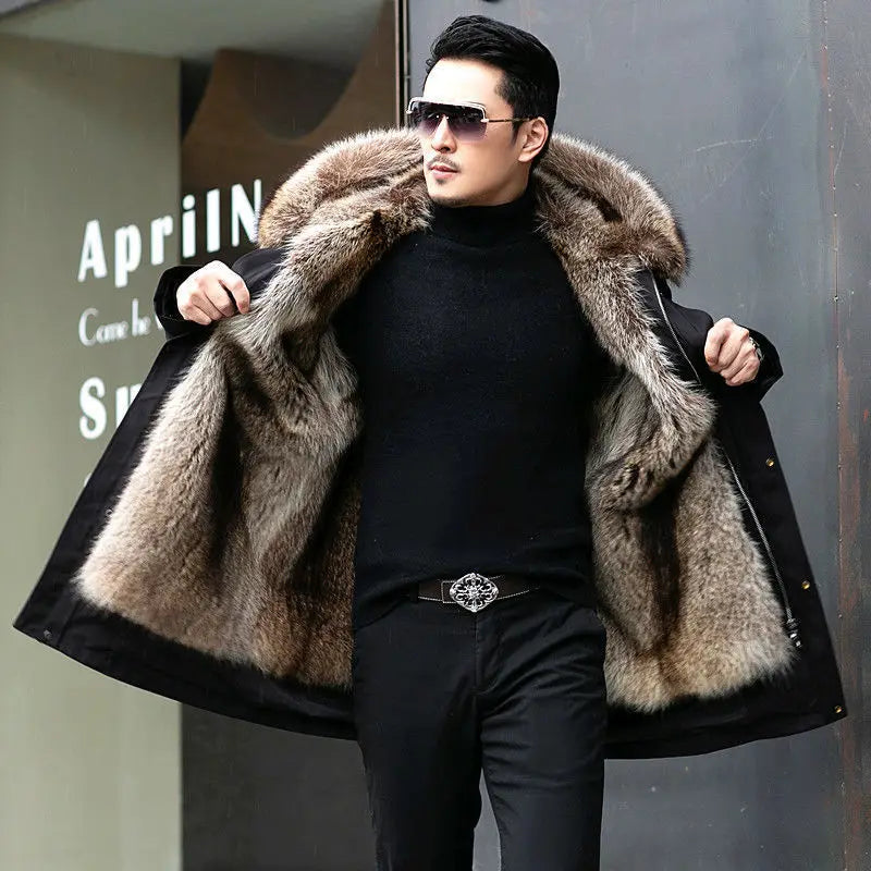 Fleece Mid-length Fur Coat