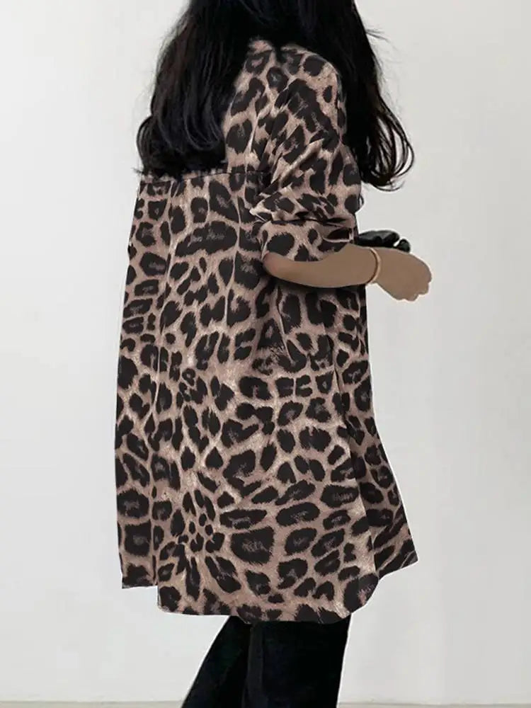 Women Bohemian Leopard Print Shirt