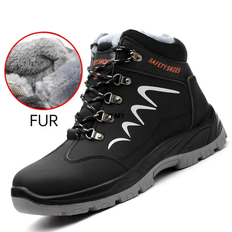 Steel Toe Shoes High Top Work Boots Indestructible Safety Shoes Man Puncture-Proof Work Sneaker Winter Safety Boots