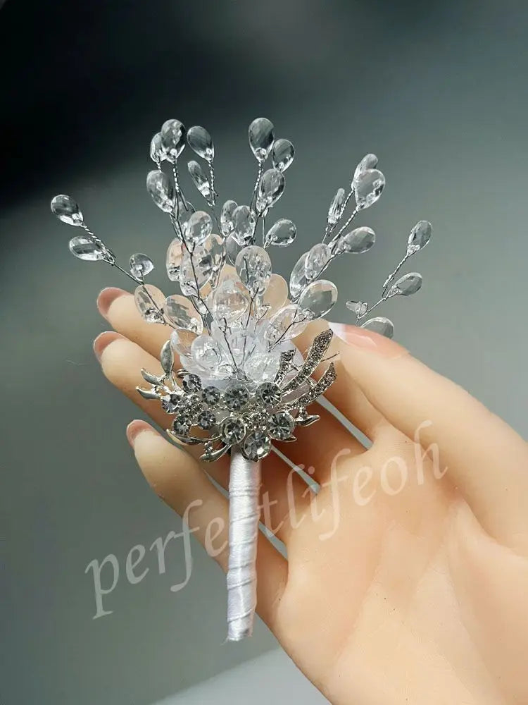 Perfect Wedding bouquet Bridal wedding bouquet holding hands Crystal boutique wedding bouquet