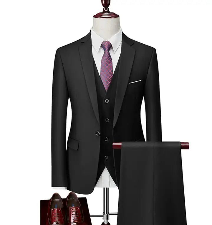 Slim Men's Suit 3 Pieces Set (Jacket + Pants + Vest)