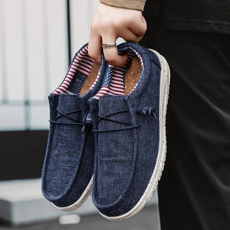 Men Casual Shoes Slip on Canvas Loafers Comfortable Walking Flats for Man Non Slip Soft Moccasins loafers