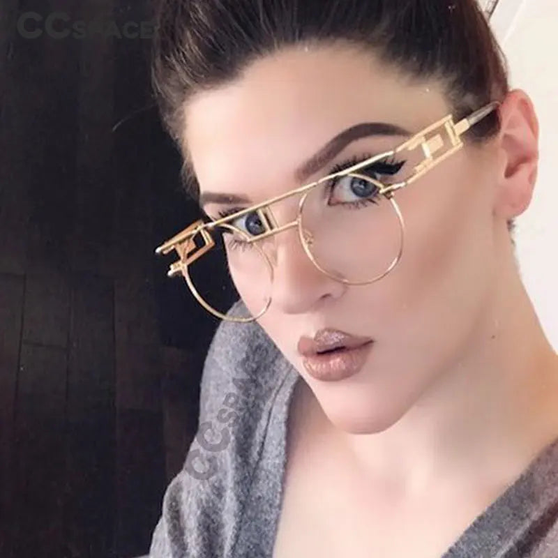 Retro Steampunk Round Glasses Frames Metal Men Women Fashion