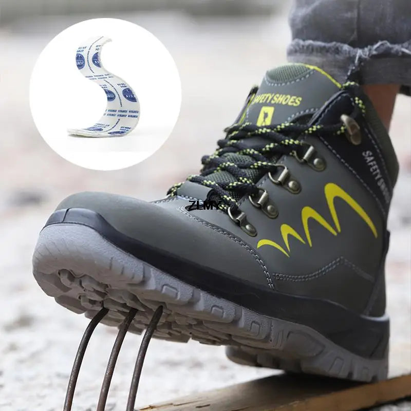Steel Toe Shoes High Top Work Boots Indestructible Safety Shoes Man Puncture-Proof Work Sneaker Winter Safety Boots