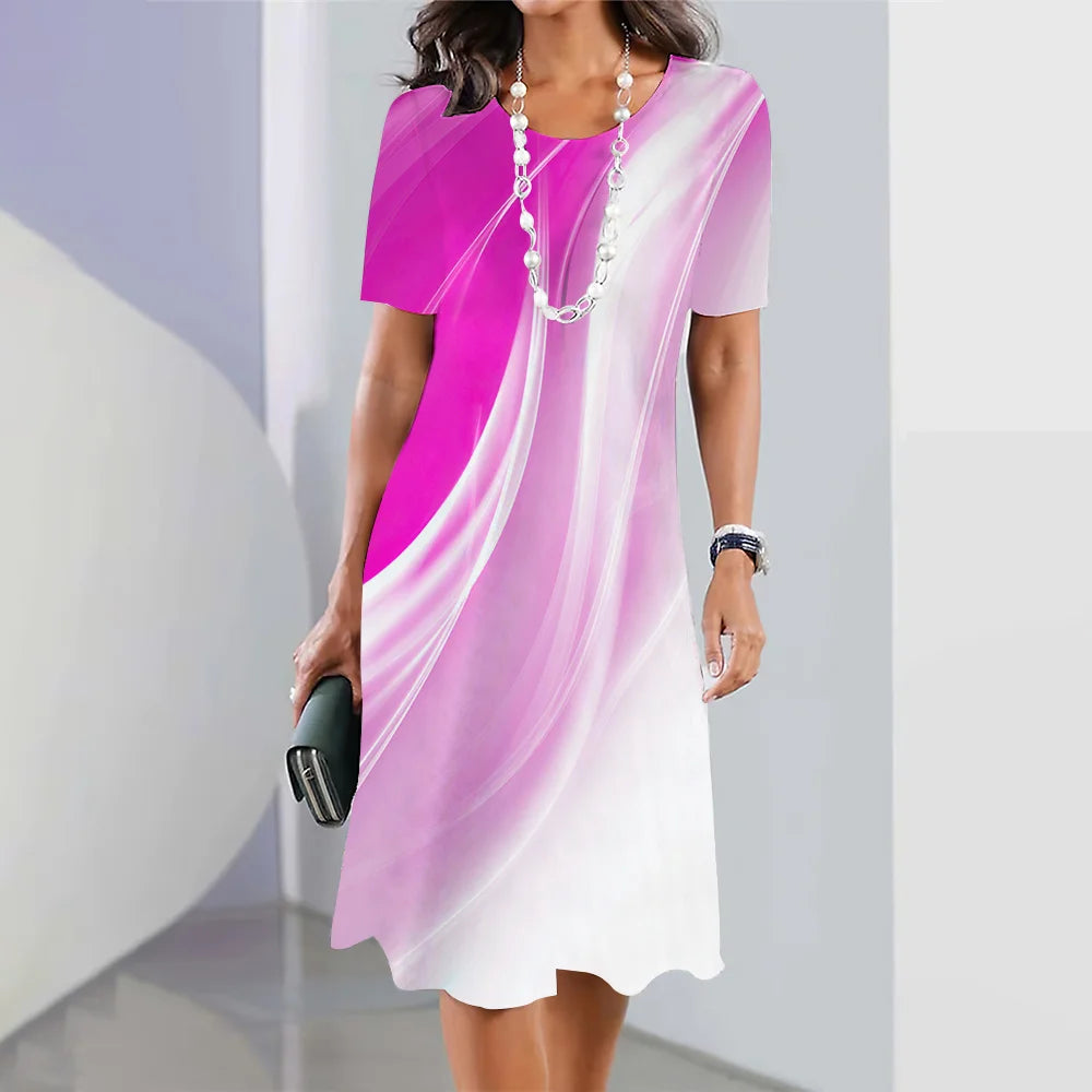 Women's Striped Printed Elegant Dress