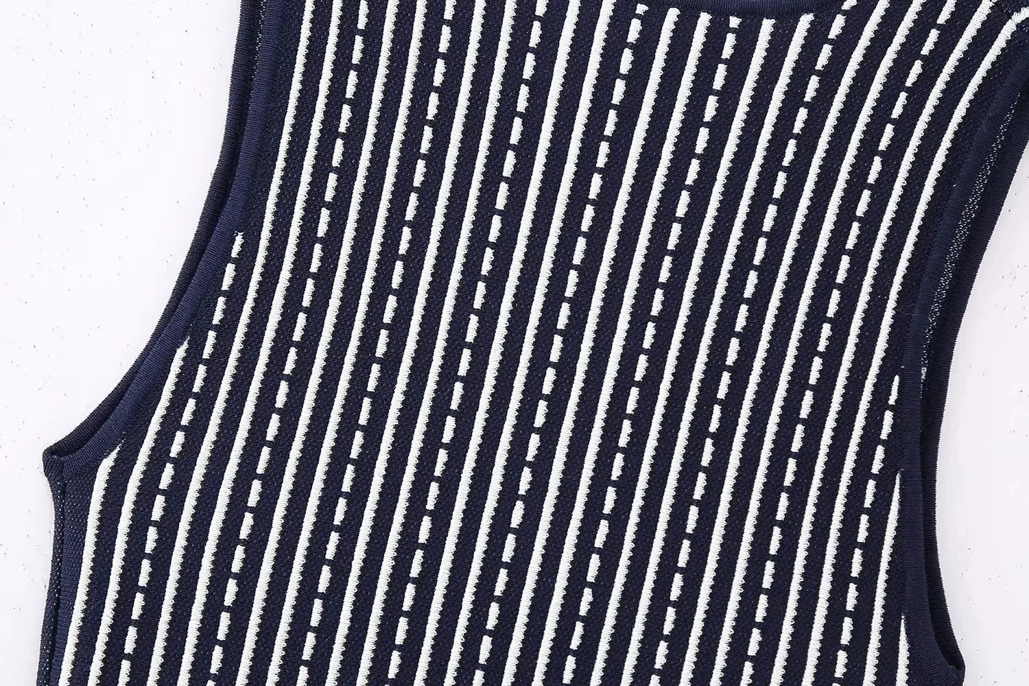 Woman Striped Knitted Mini Dress