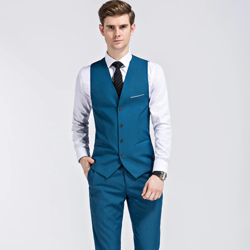 Slim Men's Suit 3 Pieces Set (Jacket + Pants + Vest)