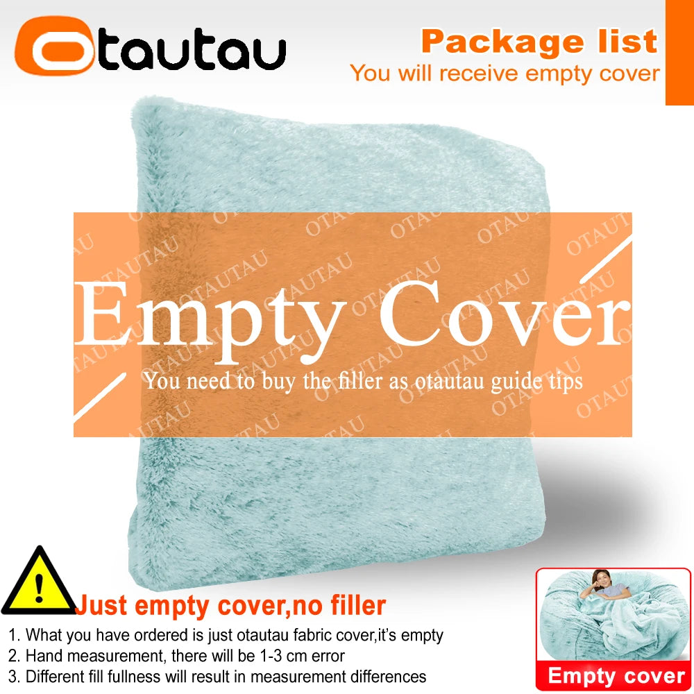 4/5ft Giant Bean Bag Cover Fluffy Sofa Bed Sac Beanbag Couch Relax Recliner Chair