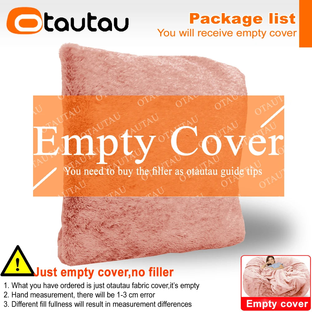 4/5ft Giant Bean Bag Cover Fluffy Sofa Bed Sac Beanbag Couch Relax Recliner Chair