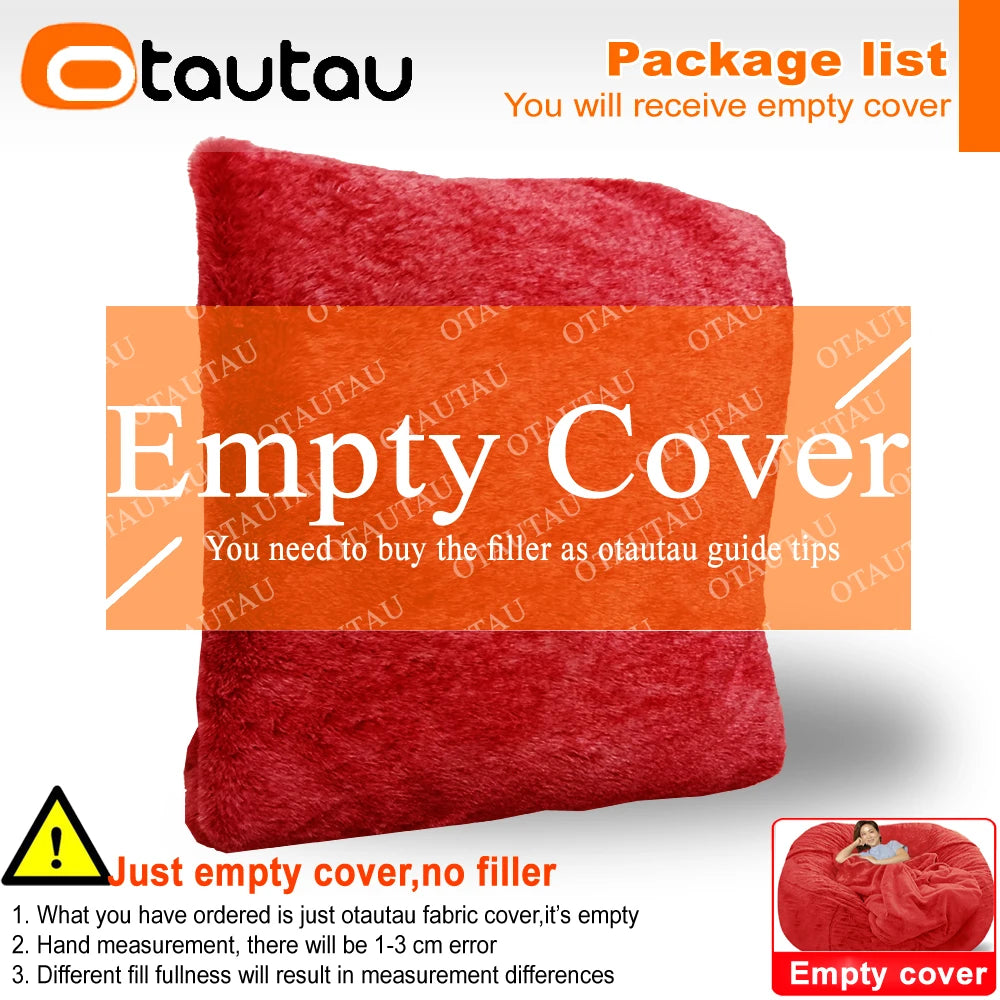 4/5ft Giant Bean Bag Cover Fluffy Sofa Bed Sac Beanbag Couch Relax Recliner Chair