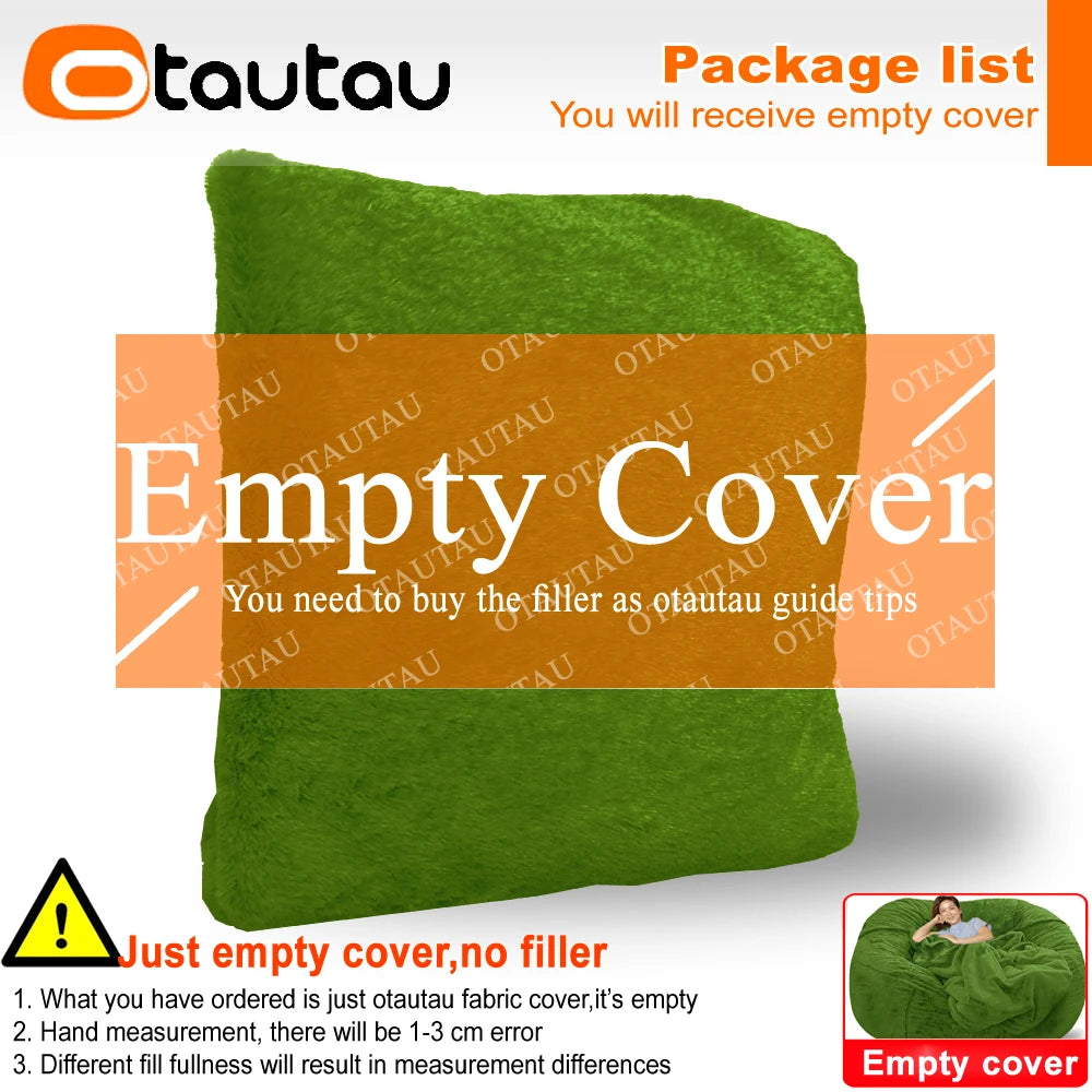 4/5ft Giant Bean Bag Cover Fluffy Sofa Bed Sac Beanbag Couch Relax Recliner Chair