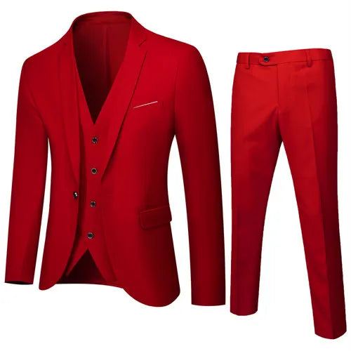 Slim Men's Suit 3 Pieces Set (Jacket + Pants + Vest)