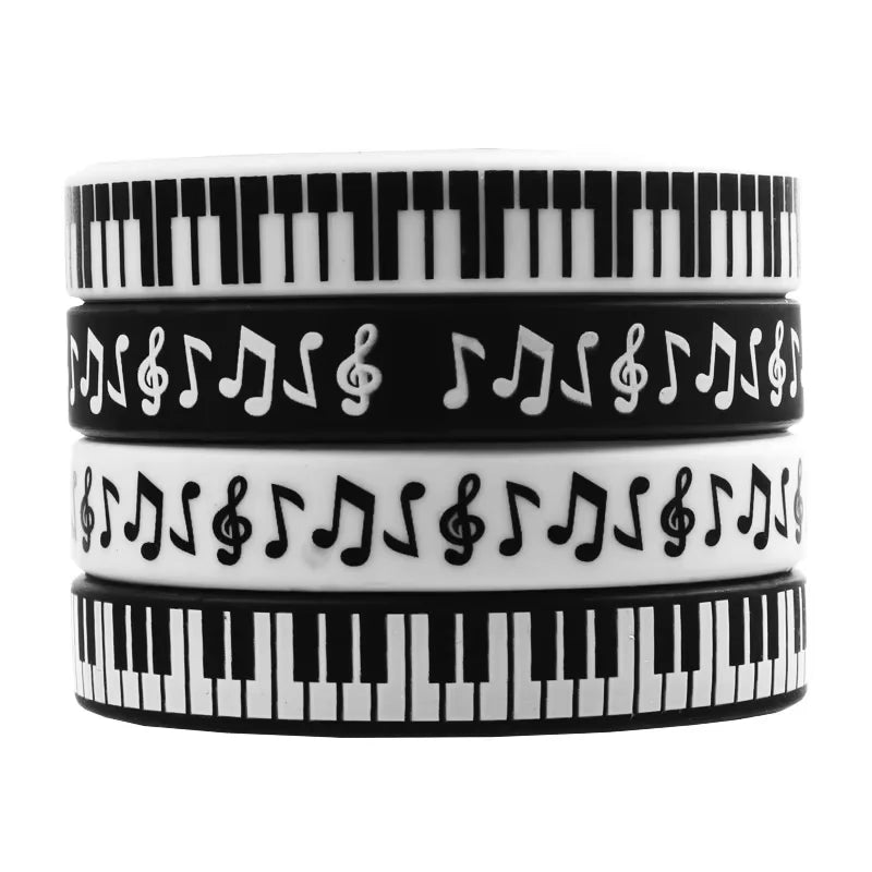 1PC Music Silicone Bracelet Outdoor Sports Birthday Gift Fashion Piano Jewelry Wristband Waterproof