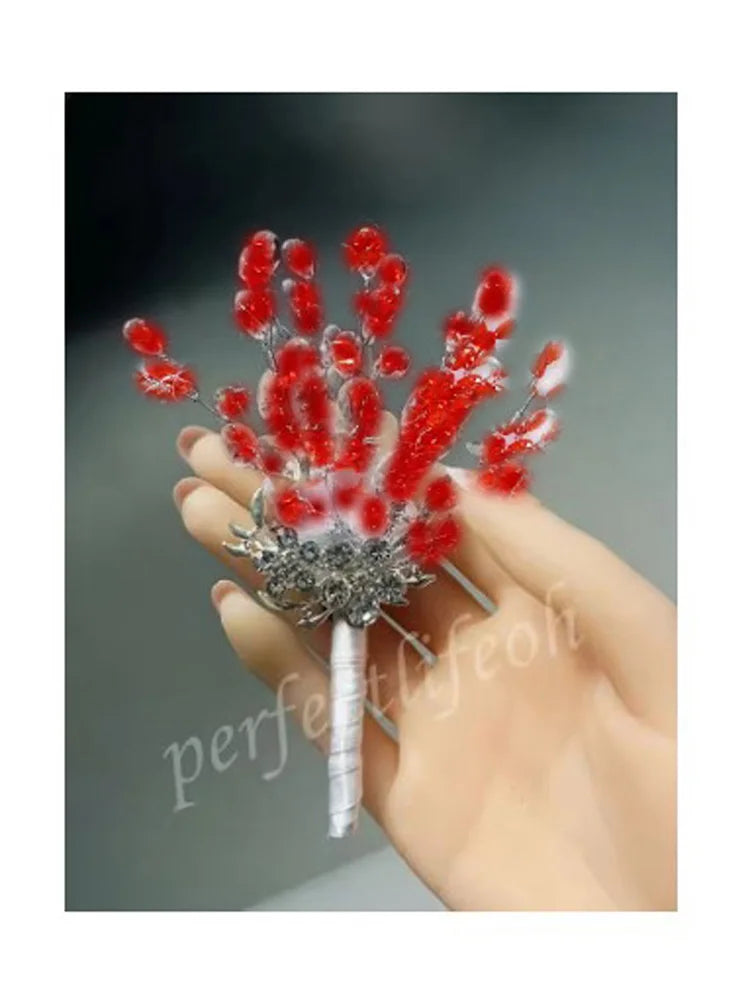 Perfect Wedding bouquet Bridal wedding bouquet holding hands Crystal boutique wedding bouquet