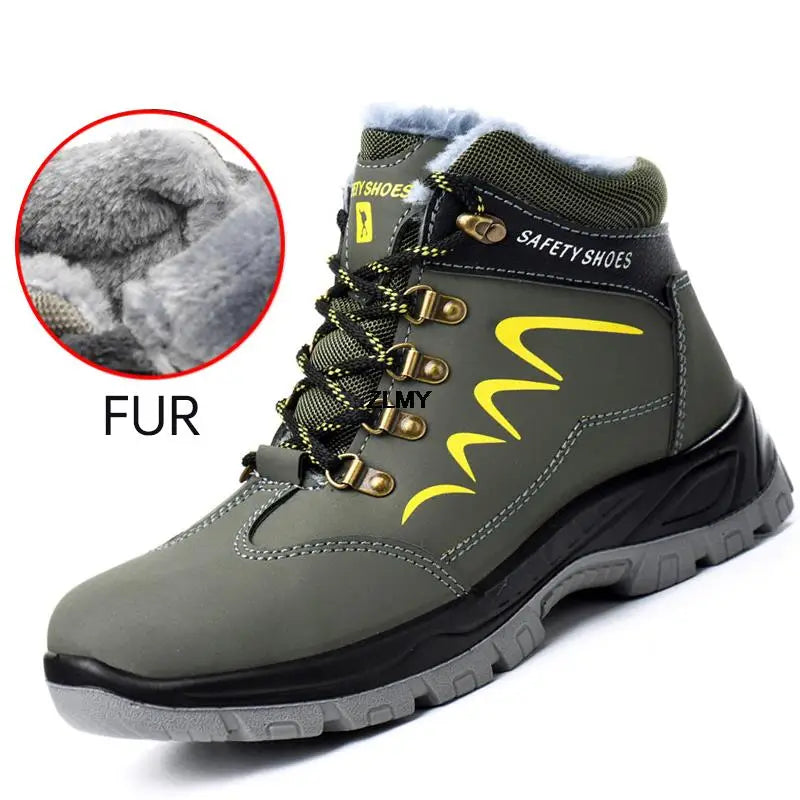 Steel Toe Shoes High Top Work Boots Indestructible Safety Shoes Man Puncture-Proof Work Sneaker Winter Safety Boots