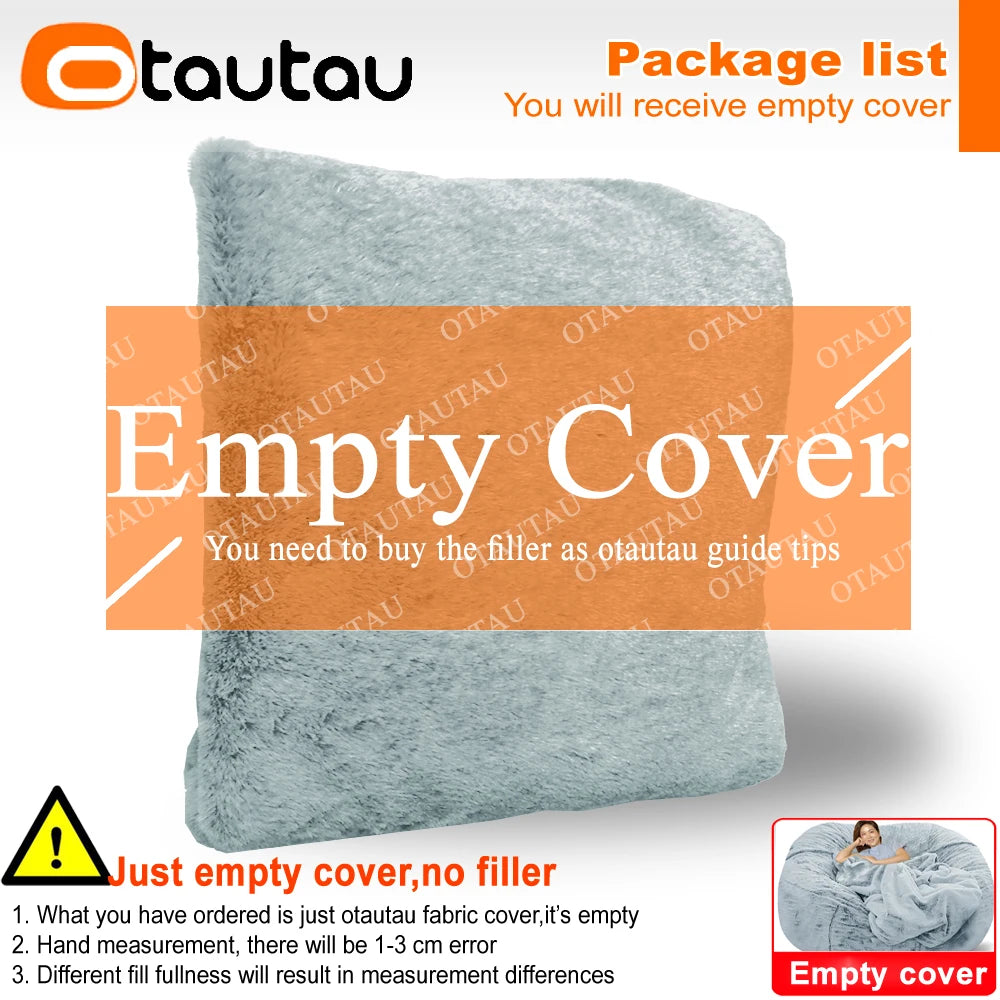 4/5ft Giant Bean Bag Cover Fluffy Sofa Bed Sac Beanbag Couch Relax Recliner Chair