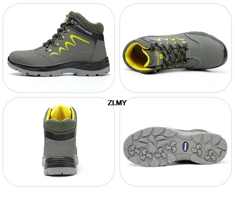Steel Toe Shoes High Top Work Boots Indestructible Safety Shoes Man Puncture-Proof Work Sneaker Winter Safety Boots